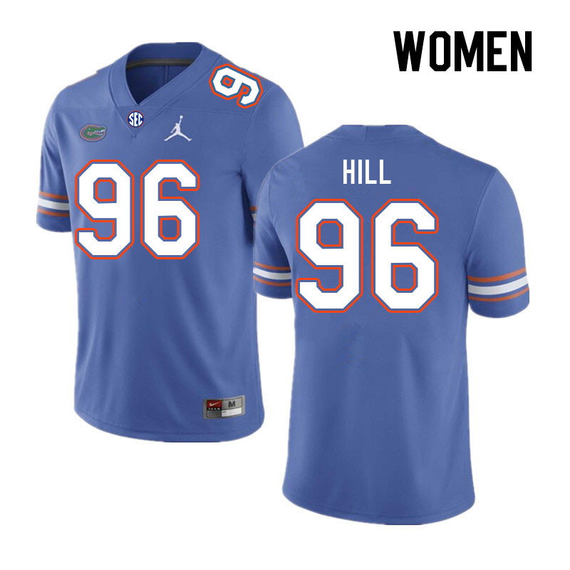Women #96 Gavin Hill Florida Gators College Football Jerseys Stitched Sale-Royal - Click Image to Close